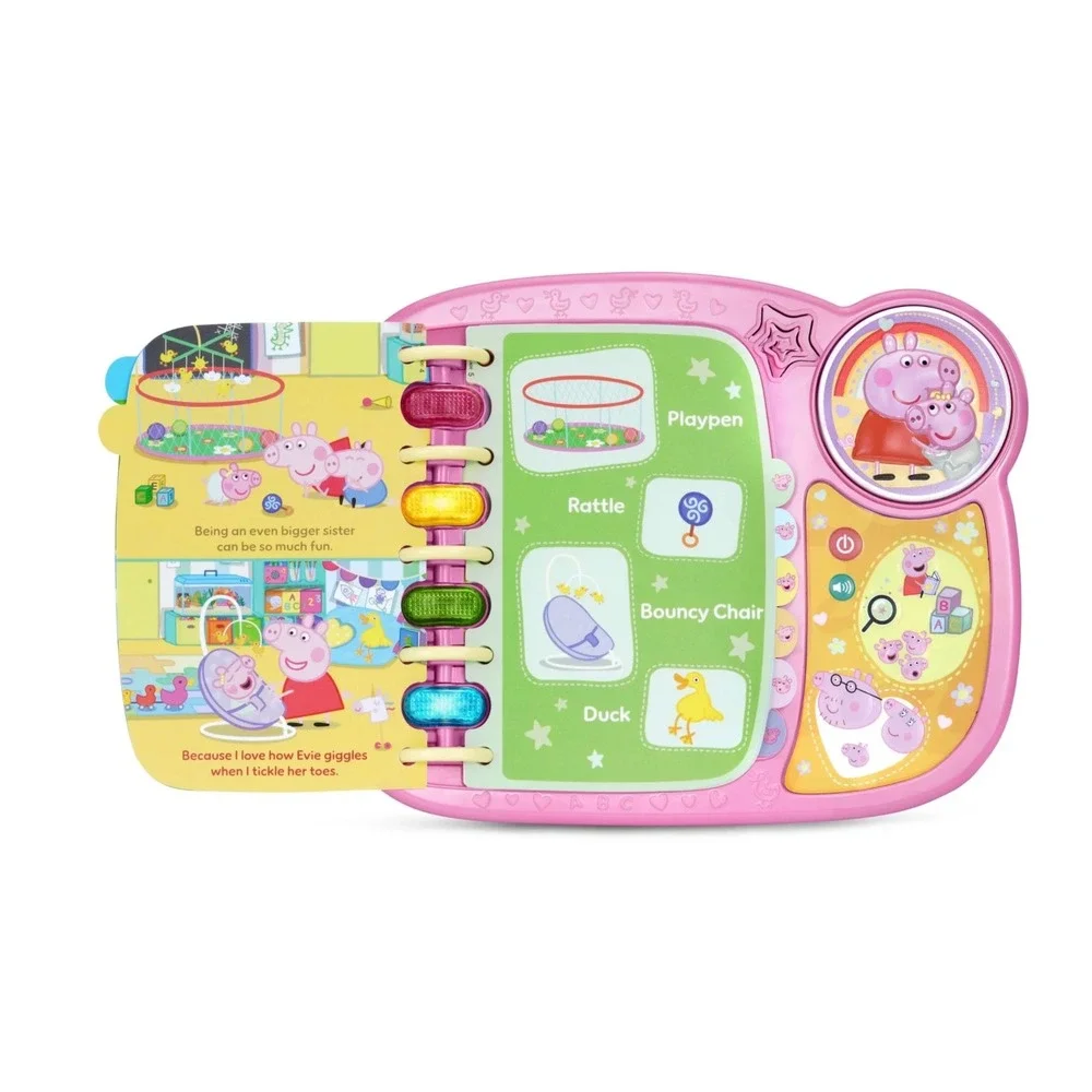 New VTech Big Sister Peppa Pig Learning Book Pink Interactive Electronic Toy 2+